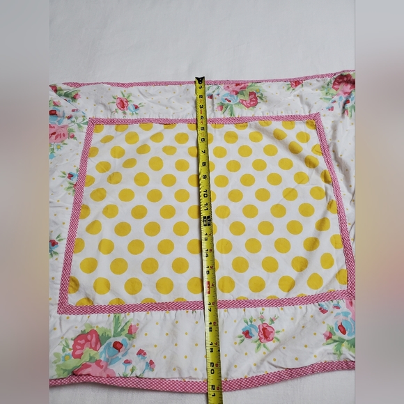 Rare Room Seven 2 Piece Sham Set Floral Print With Yellow Polka Dot's Boho Chic - Picture 9 of 10
